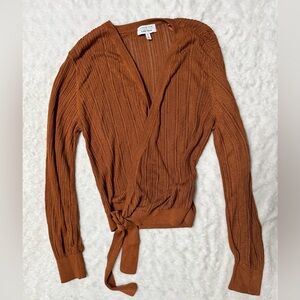 & OTHER STORIES Rust Knit wrap lightweight sweater